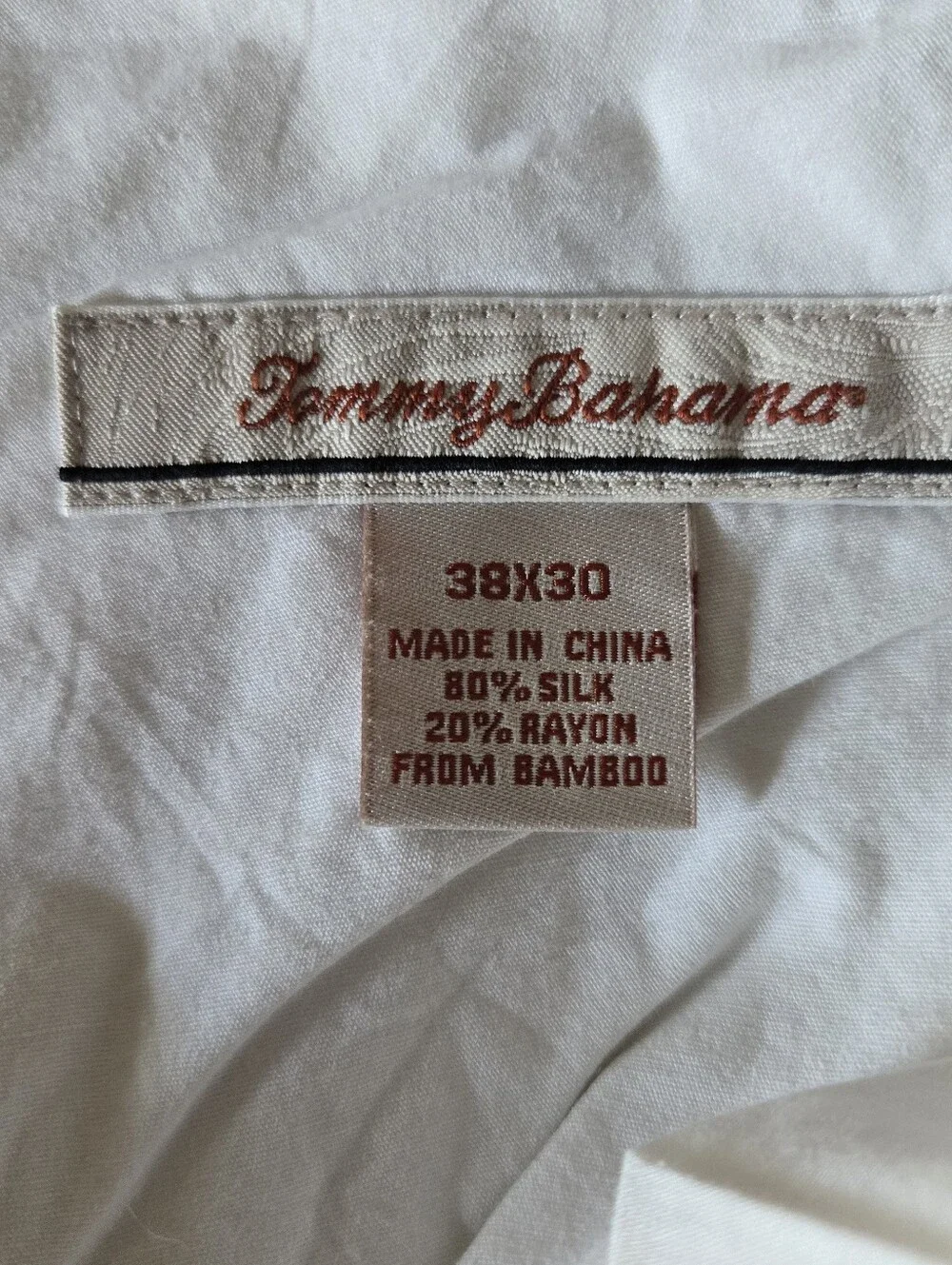 Tommy Bahama Pants Mens 38x28 Beige 80% Silk Blend Straight Leg Pleated Front
